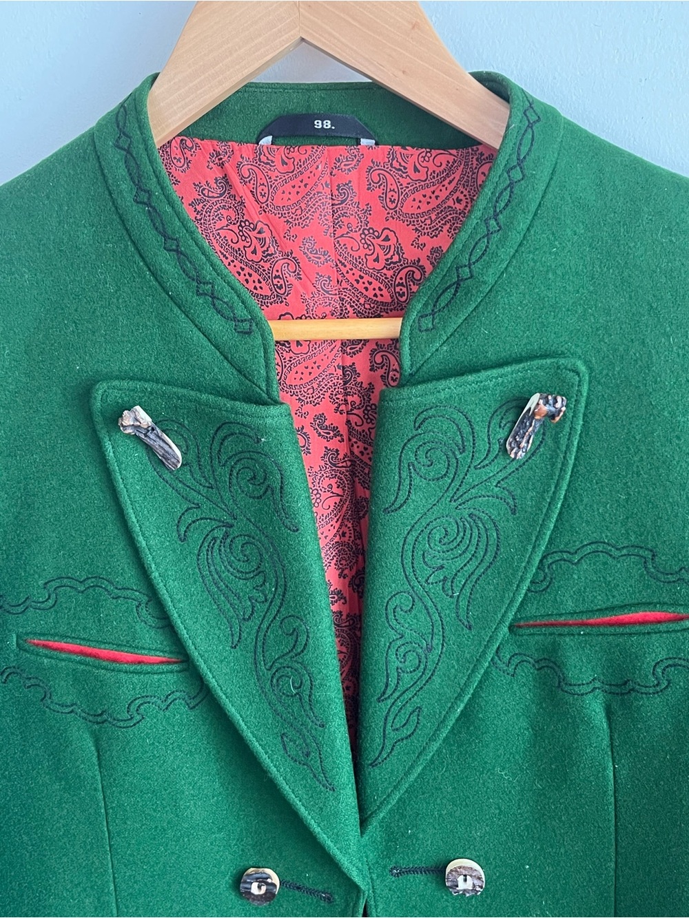 Vintage RIKU Modell Green Wool Trachtenjanker Jacket - Pure New Wool Size